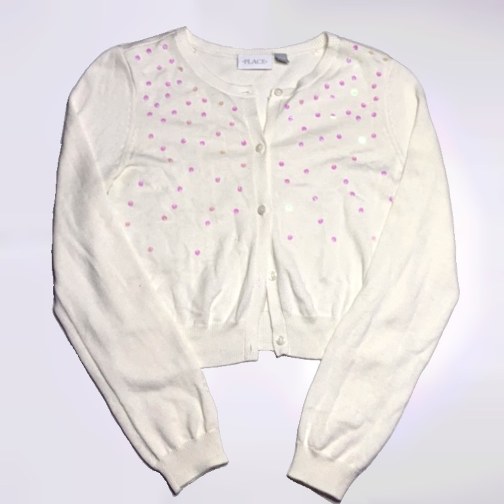 White Cardigan With Sequins